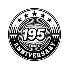 Fototapeta premium 195 years anniversary. Anniversary logo design. Vector and illustration.