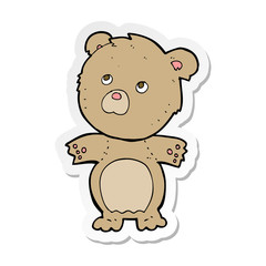 Obraz na płótnie Canvas sticker of a cartoon funny teddy bear