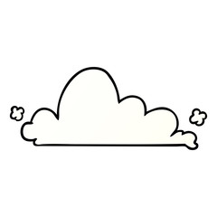 gradient cartoon doodle of a white cloud