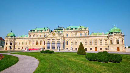 Fototapeta na wymiar 18th-century building of Upper Belvedere Palace in Vienna, Austria.