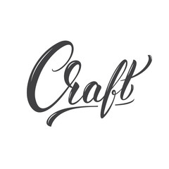 Craft. Craft lettering calligraphy label sticker. Vector design for Beer pub, brewery, brand.