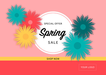 Customizable special offer spring sale card with space for logo
