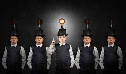 Excellent idea, kid with edison bulb above his head atanding out of the crowd.