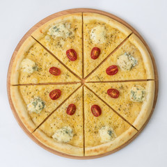 pizza on white background
