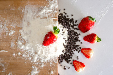 Ingredienti freschi per il dolce