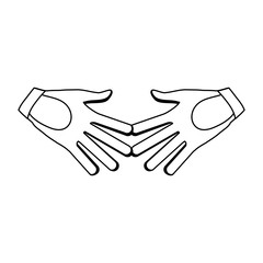 Golf gloves symbol isolated in black and white