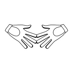 Golf gloves symbol isolated in black and white