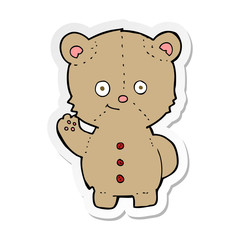 sticker of a cartoon teddy bear