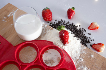 Fragole cioccolato  farina