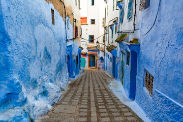 Blue Narrow Street in Chefchaouen Morocco