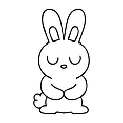 quirky line drawing cartoon rabbit