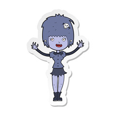 Obraz na płótnie Canvas sticker of a cartoon vampire girl