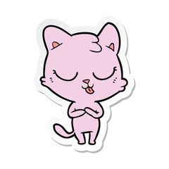 sticker of a cartoon cat