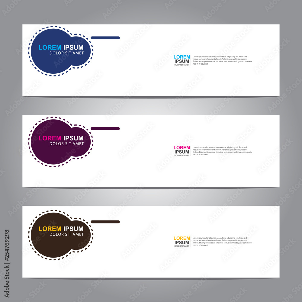 Poster vector abstract web banner design template. collection of web banner template. abstract geometric we