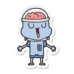 sticker of a happy cartoon robot