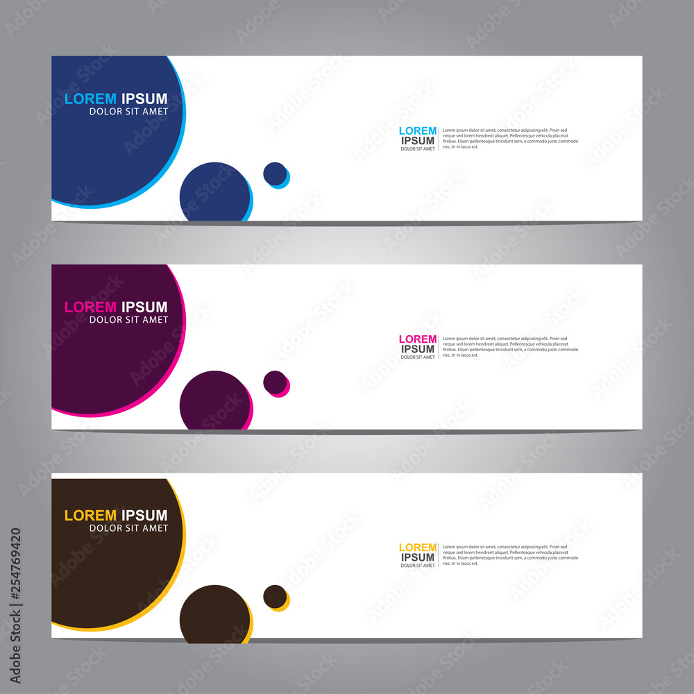 Poster vector abstract web banner design template. collection of web banner template. abstract geometric we