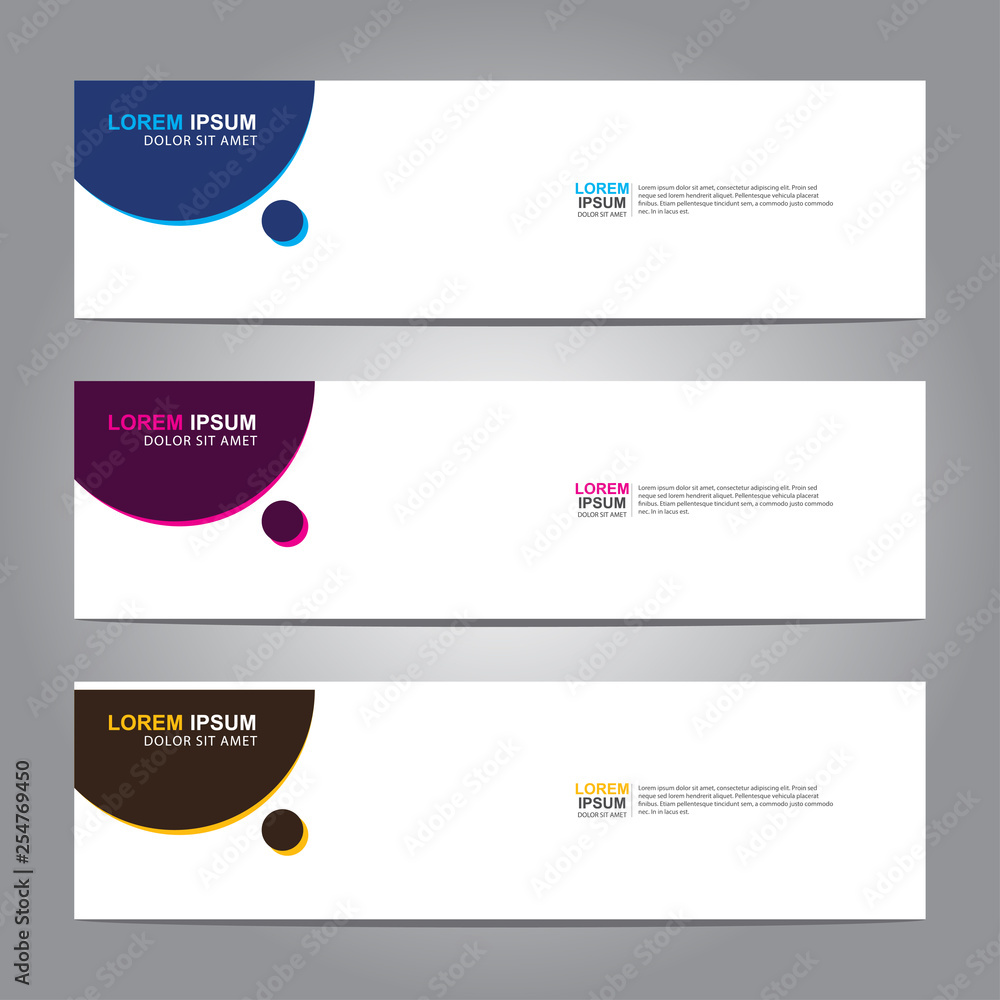Poster vector abstract web banner design template. collection of web banner template. abstract geometric we