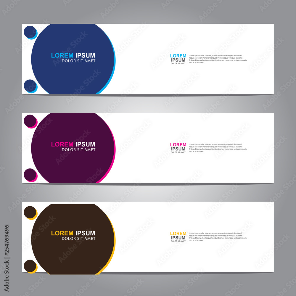 Poster vector abstract web banner design template. collection of web banner template. abstract geometric we