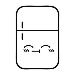 line drawing cartoon fridge freezer