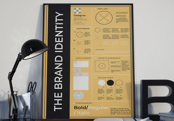 Brand Identity Poster Layout with Tan Accent