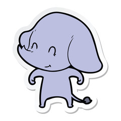 sticker of a cute cartoon elephant