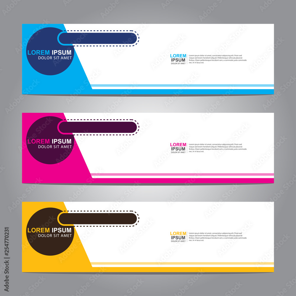 Poster vector abstract web banner design template. collection of web banner template. abstract geometric we