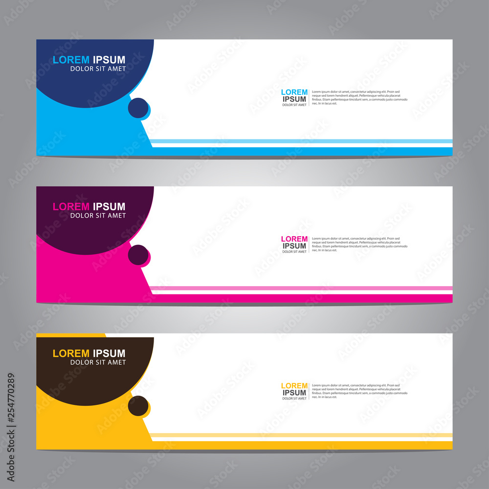 Poster vector abstract web banner design template. collection of web banner template. abstract geometric we