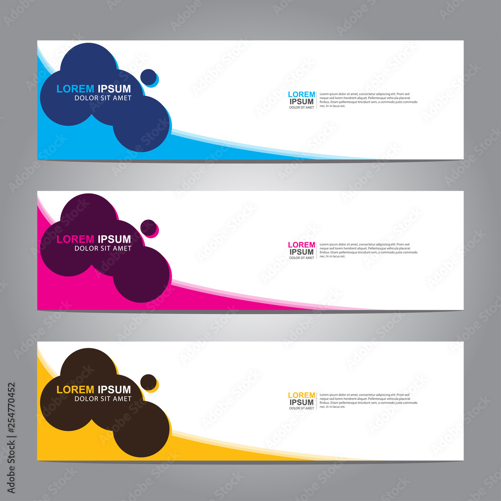 Poster vector abstract web banner design template. collection of web banner template. abstract geometric we