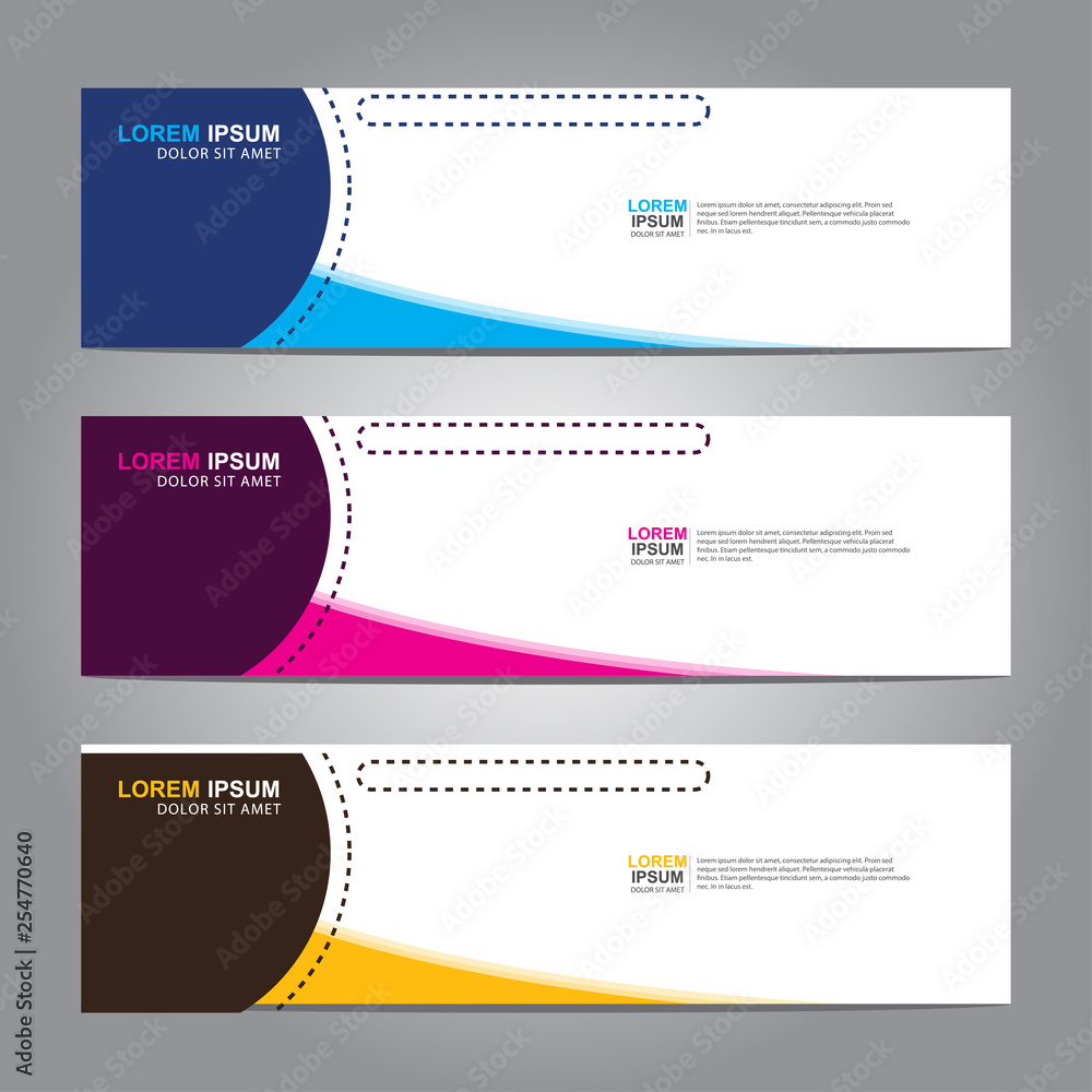 Poster vector abstract web banner design template. collection of web banner template. abstract geometric we