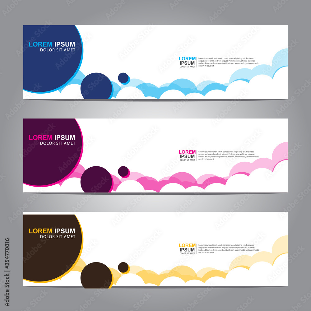 Poster vector abstract web banner design template. collection of web banner template. abstract geometric we