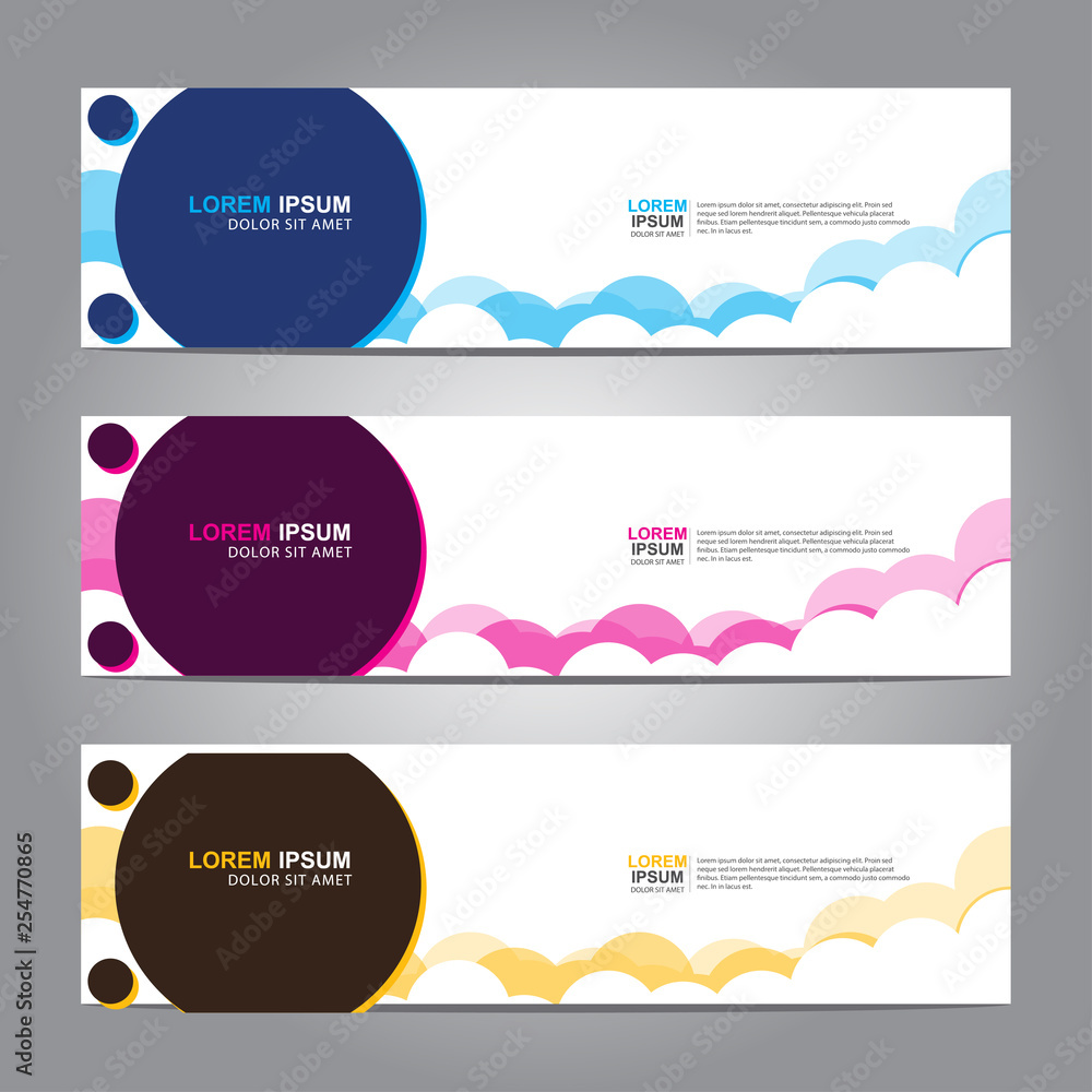 Poster vector abstract web banner design template. collection of web banner template. abstract geometric we