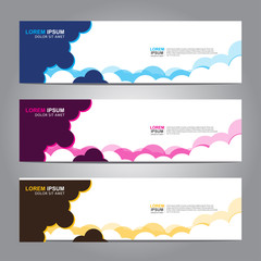 Vector abstract web banner design template. Collection of web banner template. Abstract geometric web design banner template isolated on grey background. 
