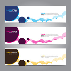 Vector abstract web banner design template. Collection of web banner template. Abstract geometric web design banner template isolated on grey background. 