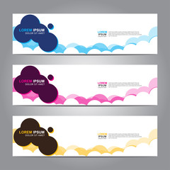 Vector abstract web banner design template. Collection of web banner template. Abstract geometric web design banner template isolated on grey background. 