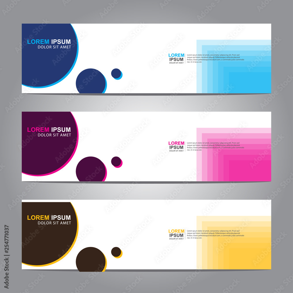 Poster vector abstract web banner design template. collection of web banner template. abstract geometric we