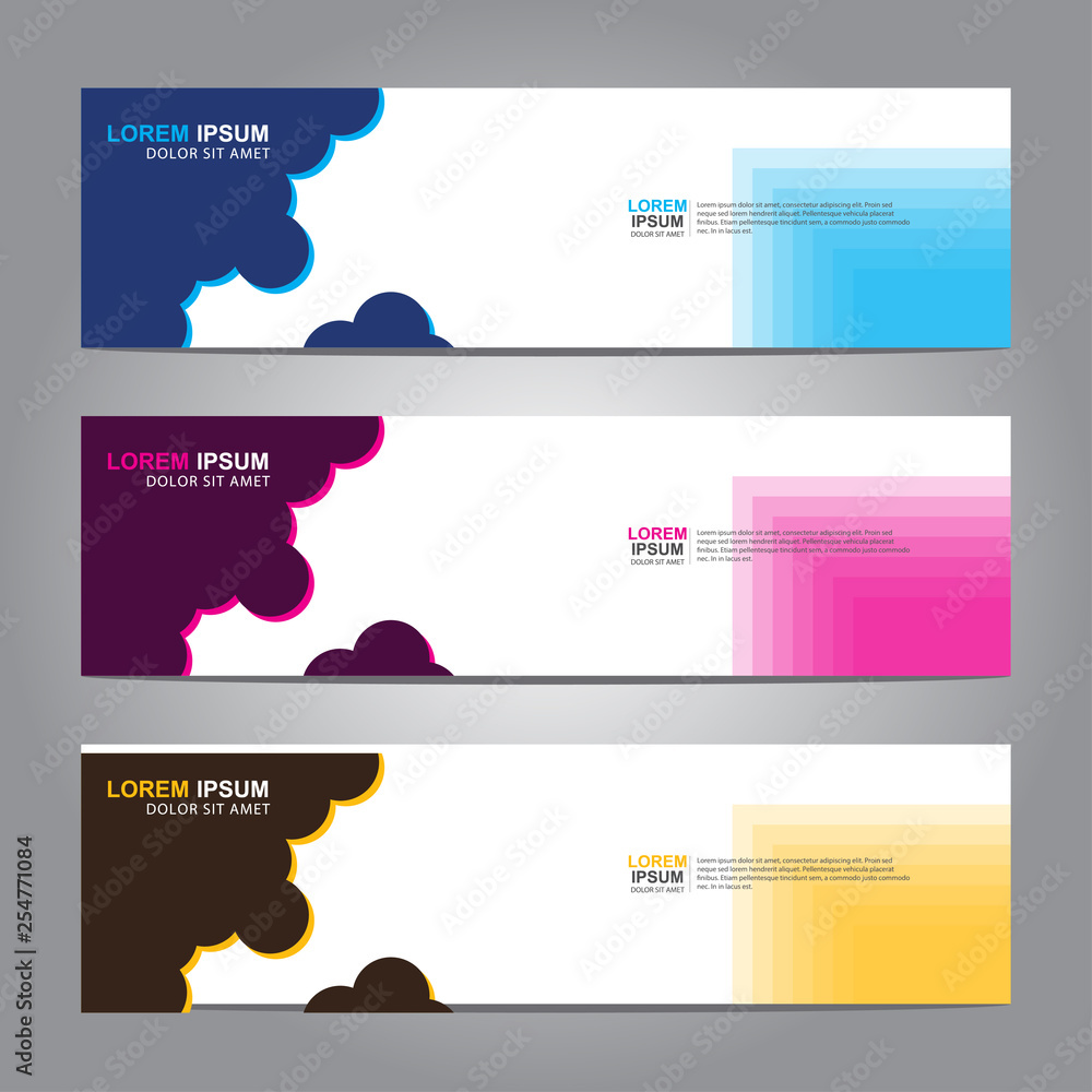 Poster vector abstract web banner design template. collection of web banner template. abstract geometric we