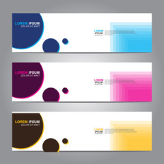 Vector abstract web banner design template. Collection of web banner template. Abstract geometric web design banner template isolated on grey background. 