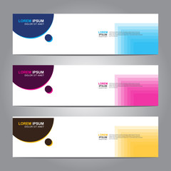 Vector abstract web banner design template. Collection of web banner template. Abstract geometric web design banner template isolated on grey background. 