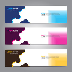 Vector abstract web banner design template. Collection of web banner template. Abstract geometric web design banner template isolated on grey background. 