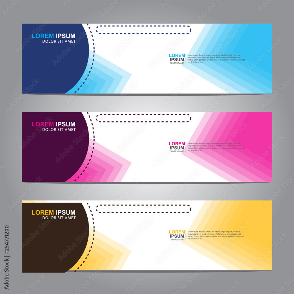 Poster vector abstract web banner design template. collection of web banner template. abstract geometric we