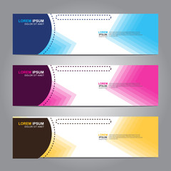 Vector abstract web banner design template. Collection of web banner template. Abstract geometric web design banner template isolated on grey background. 