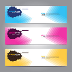 Vector abstract web banner design template. Collection of web banner template. Abstract geometric web design banner template isolated on grey background. 