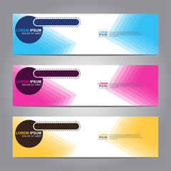 Vector abstract web banner design template. Collection of web banner template. Abstract geometric web design banner template isolated on grey background. 