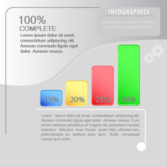 A vector concept of the infographic design. Four-step percentage