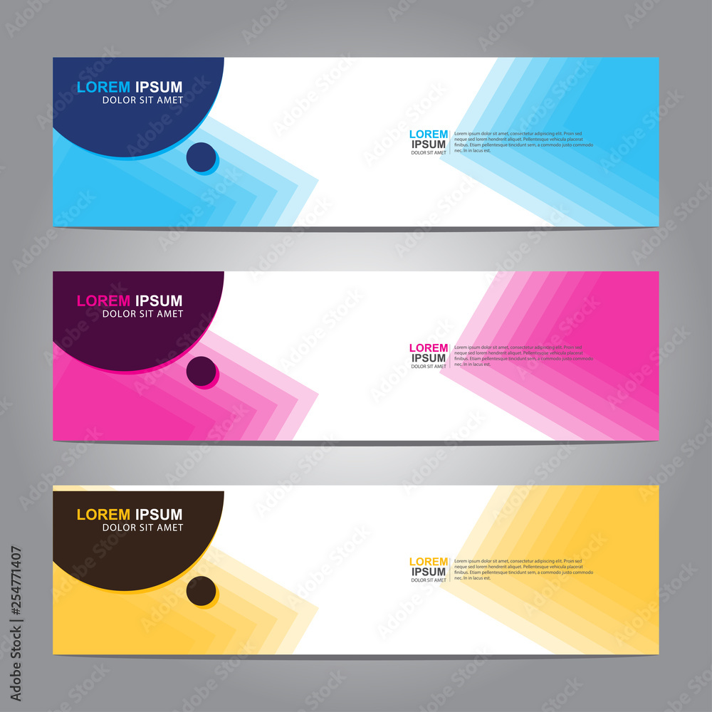Poster vector abstract web banner design template. collection of web banner template. abstract geometric we