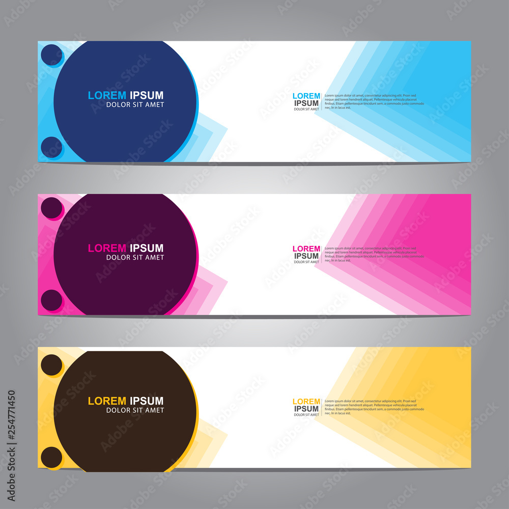 Poster vector abstract web banner design template. collection of web banner template. abstract geometric we