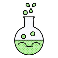 comic book style cartoon test tube