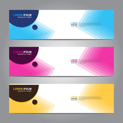 Vector abstract web banner design template. Collection of web banner template. Abstract geometric web design banner template isolated on grey background. 