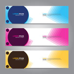 Vector abstract web banner design template. Collection of web banner template. Abstract geometric web design banner template isolated on grey background. 