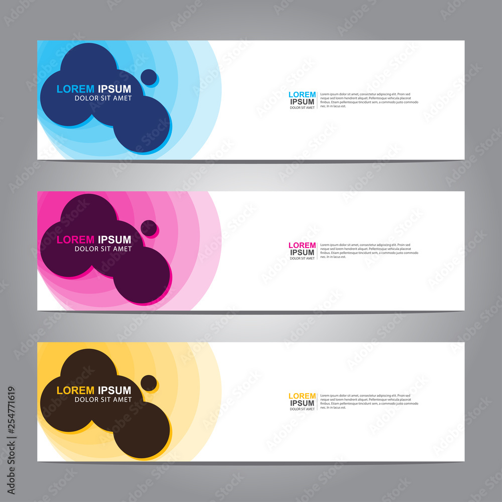 Poster vector abstract web banner design template. collection of web banner template. abstract geometric we